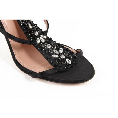 Black 40 EUR - 10 US Alexandra Neel Womens Ankle Strap Sandal AN402 RASO