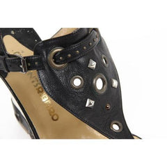 Black 41 EUR - 11 US Clements Riberio Womens Wedge Sandal SKIROS GLOVE NERO