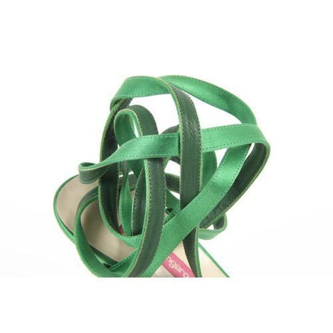 Green 36.5 EUR - 6.5 US Emanuel Ungaro Womens Sandal SS09 IG2 SATIN GREEN