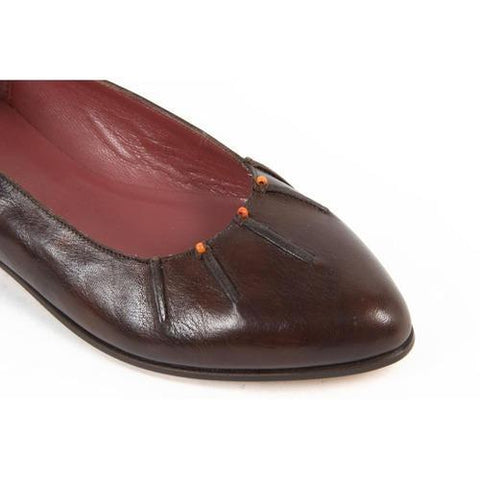 Dark Brown 36.5 EUR - 6.5 US Henry Cuir Womens Ballerina 1715A CRETA 809 MORO