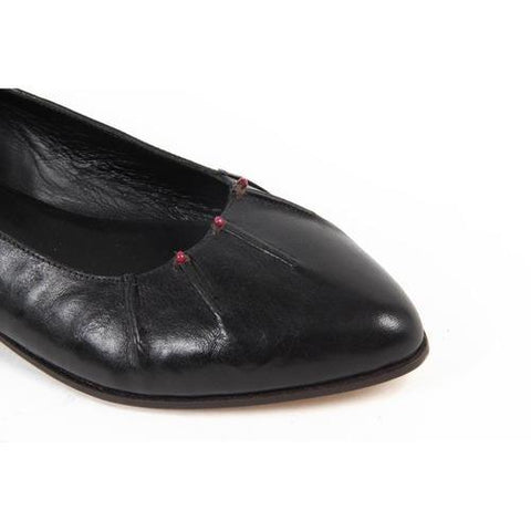 Black 36.5 EUR - 6.5 US Henry Cuir Womens Ballerina 1715A CRETA NERO