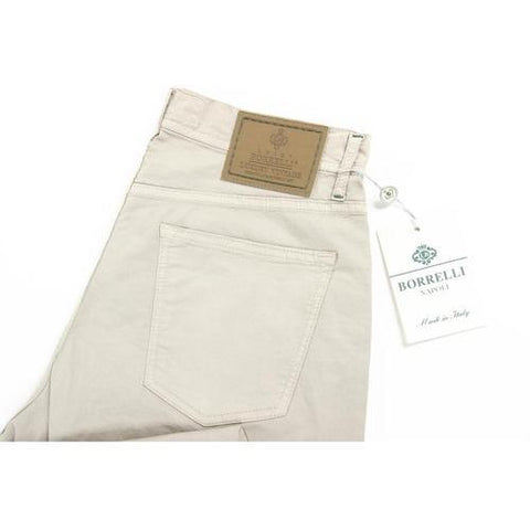 Beige 35 EUR - INT. L Luigi Borrelli Mens Trousers 340 PP 74