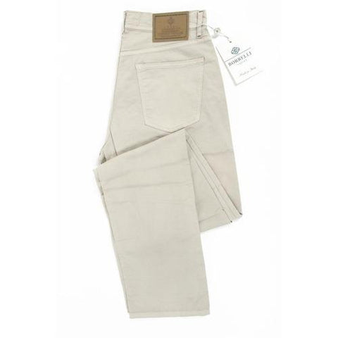 Beige 35 EUR - INT. L Luigi Borrelli Mens Trousers 340 PP 74