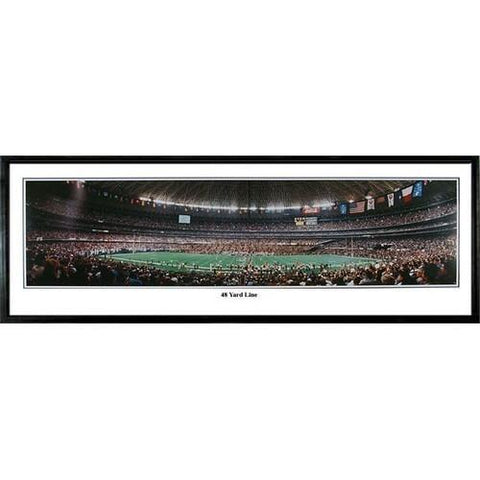 Houston Oilers 48 Yard Line" - 13.5"x39" Standard Black Frame"
