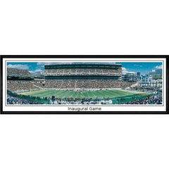 Pittsburgh Steelers Inaugural Game"  - 13.5"x39" Standard Black Frame"