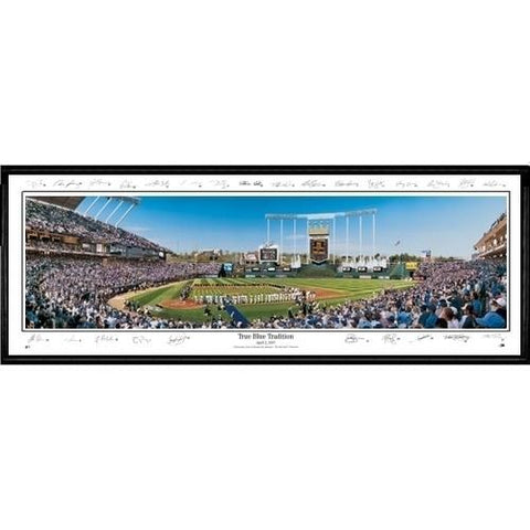 Kansas City Royals True Blue Tradition" - With Signatures  - 13.5"x39" Standard Black Frame"