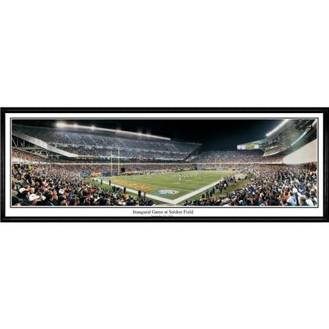 Chicago Bears Inaugural Game" - 13.5"x39" Standard Black Frame"