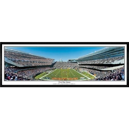 Chicago Bears First Day Game" - 13.5"x39" Standard Black Frame"