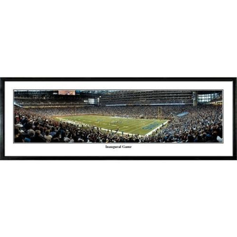 Detroit Lions Inaugural Game"  - 13.5"x39" Standard Black Frame"