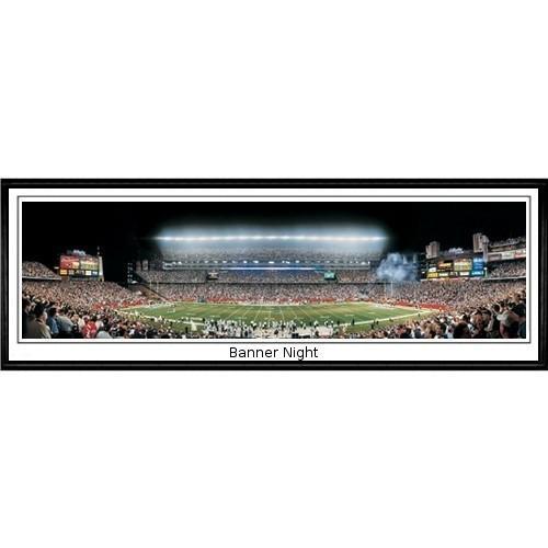 New England Patriots Banner Night"  - 13.5"x39" Standard Black Frame"