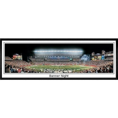 New England Patriots Banner Night"  - 13.5"x39" Standard Black Frame"