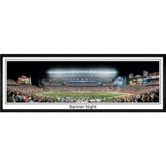 New England Patriots Banner Night"  - 13.5"x39" Standard Black Frame"