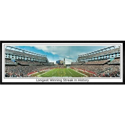 New England Patriots Longest Winning Streak In History"  - 13.5"x39" Standard Black Frame"