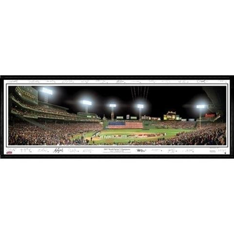 Boston Red Sox 2007 World Series Champions" - With Signatures   - 13.5"x39" Standard Black Frame"