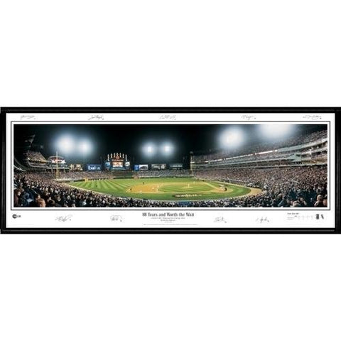 Chicago White Sox 88 Years And Worth The Wait" With Signatures  - 13.5"x39" Standard Black Frame"