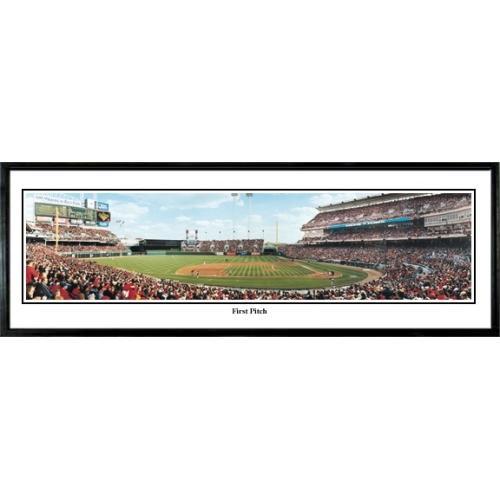 Cincinnati Reds First Pitch" - 13.5"x39" Standard Black Frame"