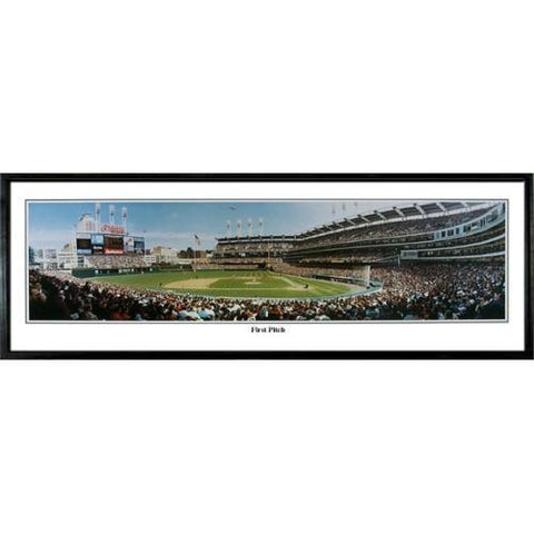 Cleveland Indians First Pitch" - 13.5"x39" Standard Black Frame"