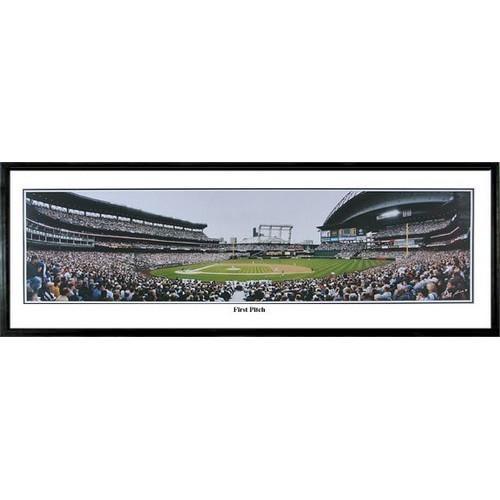 Seattle Mariners First Pitch" - 13.5"x39" Standard Black Frame"