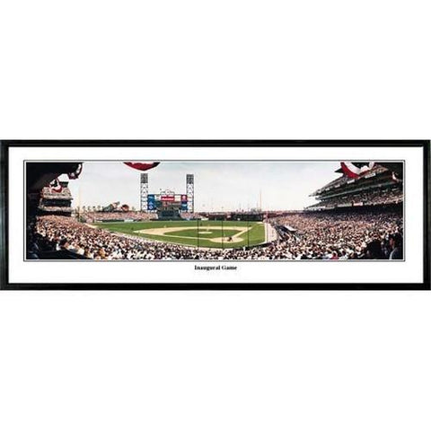 San Francisco Giants Inaugural Game" - 13.5"x39" Standard Black Frame"