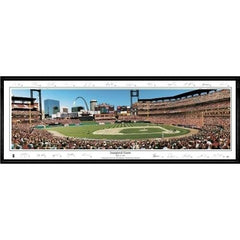 St. Louis Cardinals Inaugural Game" - With Signatures  - 13.5"x39" Standard Black Frame"