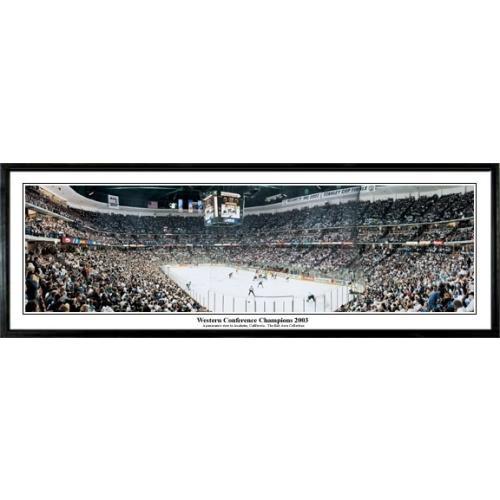 Anaheim Mighty Ducks Western Conference Champions 2003"  - 13.5"x39" Standard Black Frame"