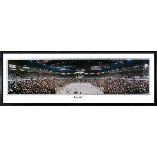 Detroit Red Wings Face Off" - 13.5"x39" Standard Black Frame"