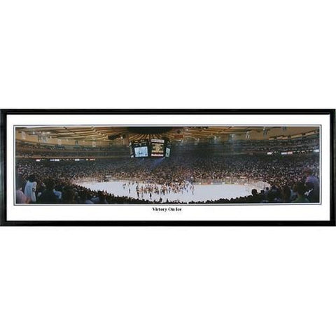 New York Rangers Victory On Ice" - 13.5"x39" Standard Black Frame"