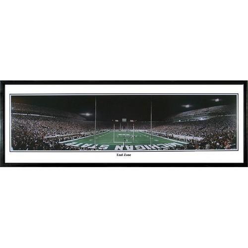 Michigan State Spartans End Zone" - 13.5"x39" Standard Black Frame"
