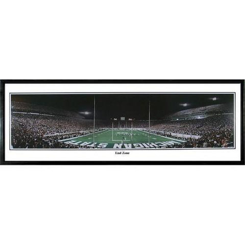 Michigan State Spartans End Zone" - 13.5"x39" Standard Black Frame"