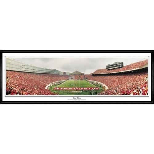 Wisconsin Badgers End Zone"  - 13.5"x39" Standard Black Frame"