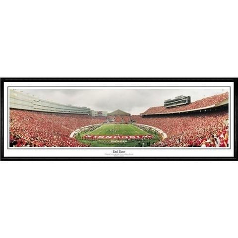 Wisconsin Badgers End Zone"  - 13.5"x39" Standard Black Frame"