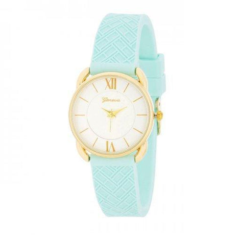 Mina Gold Classic Watch With Mint Rubber Strap (pack of 1 ea)