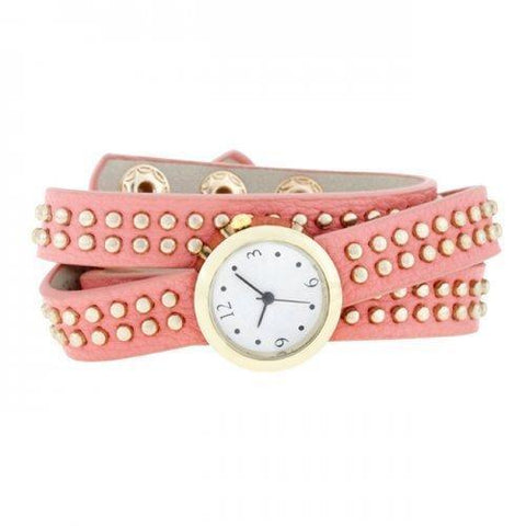 Pink Mini Studded Wrap Watch (pack of 1 ea)