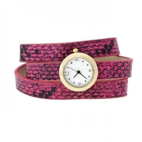 Pink Snakeskin Wrap Watch (pack of 1 ea)