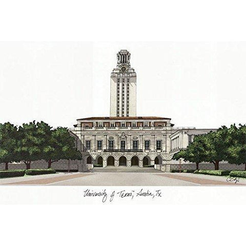University of Texas, Austin Campus Images Lithograph Print