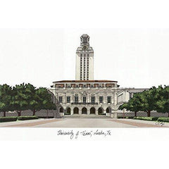 University of Texas, Austin Campus Images Lithograph Print