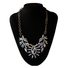 Colorful Rhinestone Chain Necklace