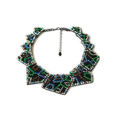 Colorful Rhinestone Triangle Collar Necklace