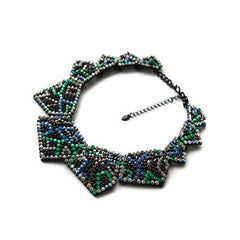 Colorful Rhinestone Triangle Collar Necklace