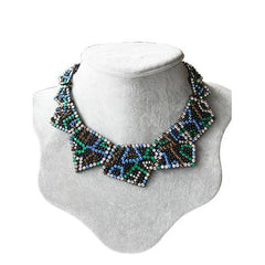 Colorful Rhinestone Triangle Collar Necklace