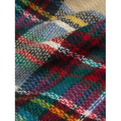 Multicolor Plaid Raw Edge Scarf