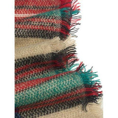 Multicolor Plaid Raw Edge Scarf