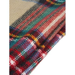 Multicolor Plaid Raw Edge Scarf