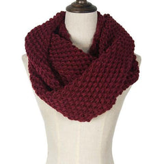 Wine Red Chunky Hand Knitted Snood