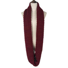 Wine Red Chunky Hand Knitted Snood