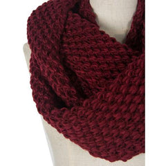 Wine Red Chunky Hand Knitted Snood