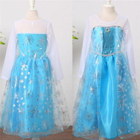 Fancy Frozen Princess Elsa Little Girls' Snow and Ice Color Dress