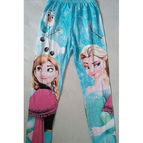 The Sky Blue Frozen Princess Kid's Legging 5 Pieces/lot Size in 90-100-110-120-130 cm