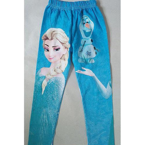 Full Blue Frozen Princess Kid's Legging 5 Pieces/lot Size in 90-100-110-120-130 cm