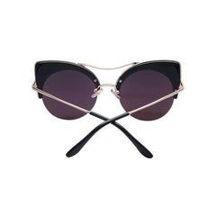 Black Double Bridge Cat Eye Sunglasses